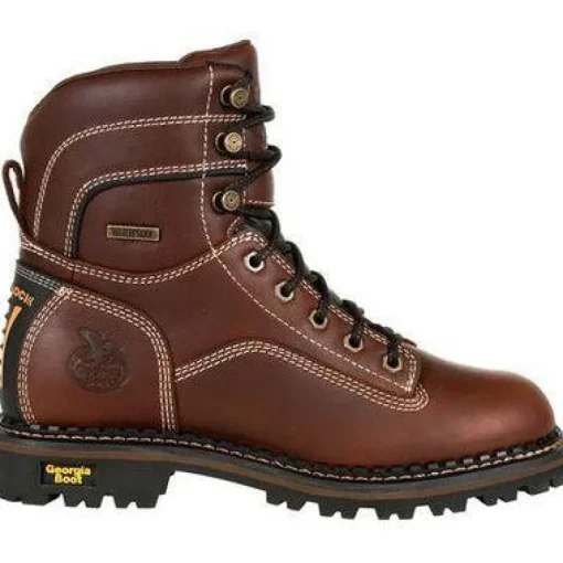 Georgia Women's AMP LT Logger WP Low Heel Work Boot - Brown - GB00427