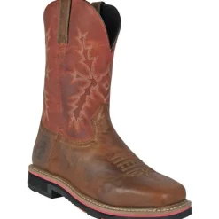 Hoss Men's Landon Cognac 11" Soft Toe Western Work Boot - Brown 92048