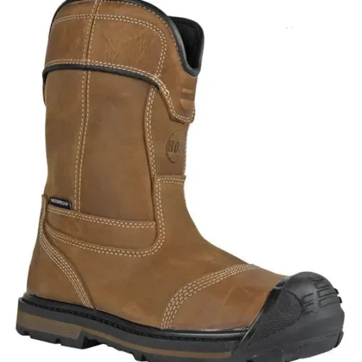 Hoss Men's Ranger Composite Toe Waterpoof Pull On Wellington Work Boot - Brown 90260