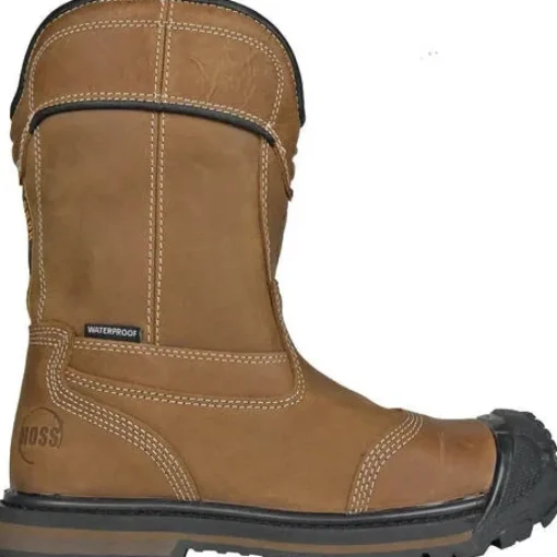 Hoss Men's Ranger Composite Toe Waterpoof Pull On Wellington Work Boot - Brown 90260