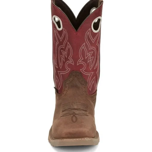 Justin Men's All Round 11" Steel Toe Western Work Boot -Brown- SE3110