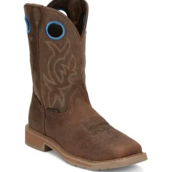 Justin Men's All Round 10" WP Steel Toe Western Work Boot -Brown- SE3115