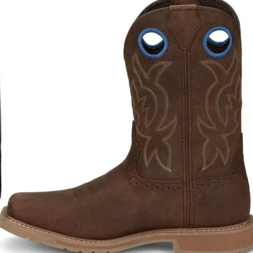 Justin Men's All Round 11" WP Western Work Boot -Brown- SE3114