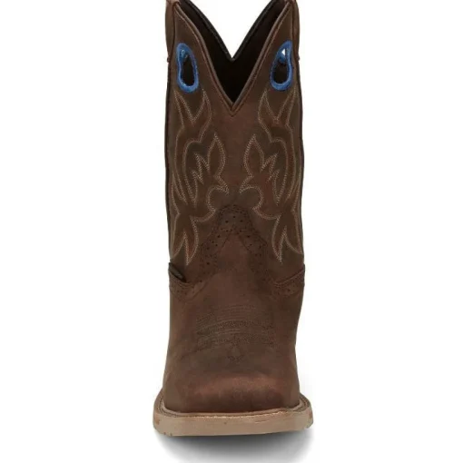 Justin Men's All Round 11" WP Western Work Boot -Brown- SE3114