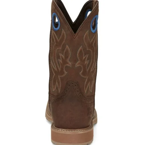 Justin Men's All Round 11" WP Western Work Boot -Brown- SE3114