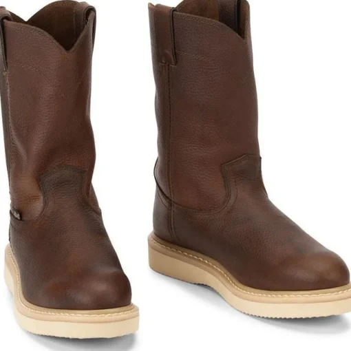 Justin Men's Axe 10" Soft Toe Wedge Western Work Boot -Brown- WK4908