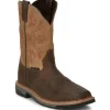 Justin Men's Bolt 11" Comp Toe WP Western Work Boot -Brown- SE4103