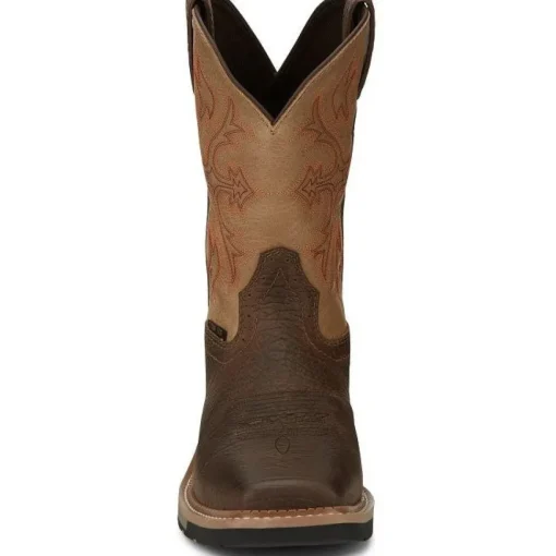 Justin Men's Bolt 11" Comp Toe WP Western Work Boot -Brown- SE4103