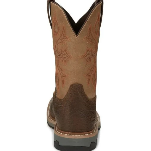Justin Men's Bolt 11" Comp Toe WP Western Work Boot -Brown- SE4103
