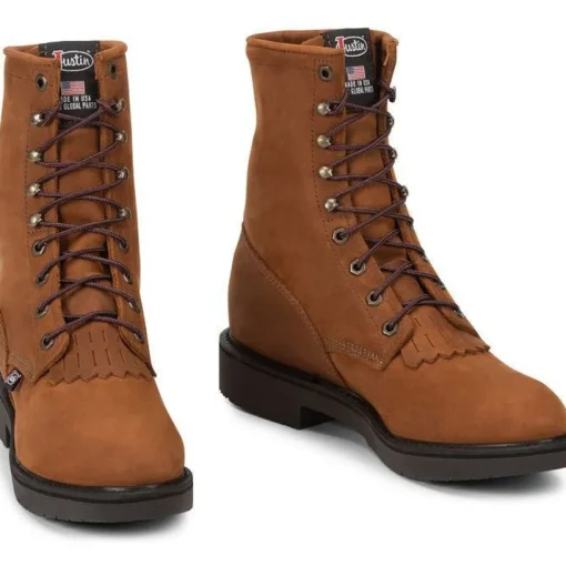Justin Men's Conductor 8" Made In USA Work Boot - Hazel - 760