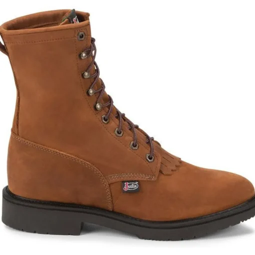 Justin Men's Conductor 8" Made In USA Work Boot - Hazel - 760