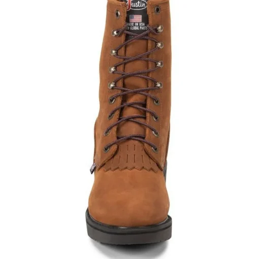 Justin Men's Conductor 8" Made In USA Work Boot - Hazel - 760