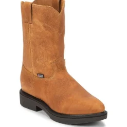 Justin Men's Conductor 10" Slip Resist Made In USA Work Boot -Brown- 4762