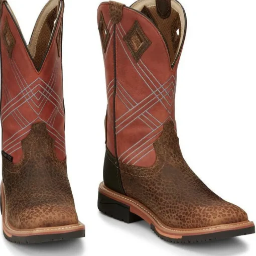 Justin Men's Dalhart 12" Nano CT Western Work Boot -Brown- SE4218