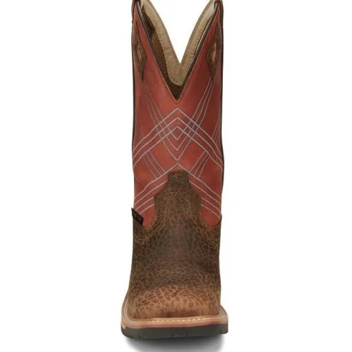 Justin Men's Dalhart 12" Nano CT Western Work Boot -Brown- SE4218