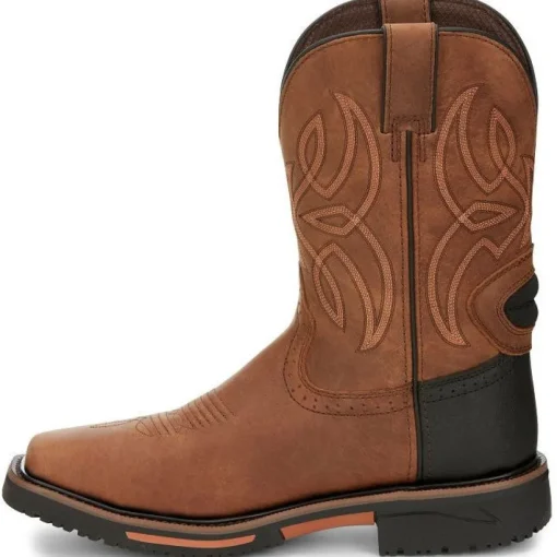 Justin Men's Dallen 11" Nano Comp Toe Western Work Boot -Brown- SE4215