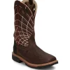 Justin Men's Derrickman 12" Comp Toe Western Work Boot -Brown- SE4835