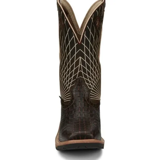Justin Men's Derrickman 12" CT Western Work Boot -Brown- SE4833