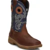 Justin Men's Nitread 11" Nano Composite Toe Western Work Boot -Blue- CR3202