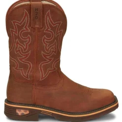 Justin Men's Resistor 11" WP Western Work Boot -Brown- CR4011