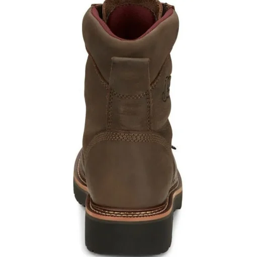 Justin Men's Rivot 8" WP Lace Up Western Work Boot -Brown- OW440