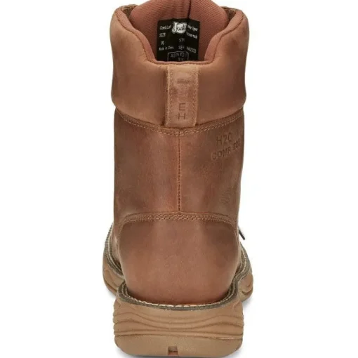Justin Men's Rush 8" Nano CT Waterproof Western Work Boot -Brown- SE468