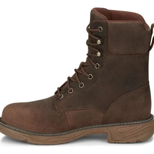 Justin Men's Rush 8" WP Nano Comp Toe Western Work Boot -Brown- SE469