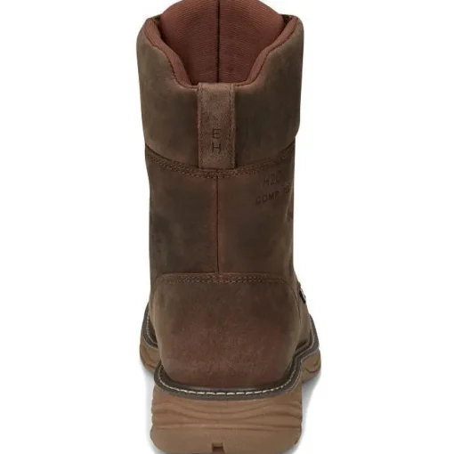 Justin Men's Rush 8" WP Nano Comp Toe Western Work Boot -Brown- SE469