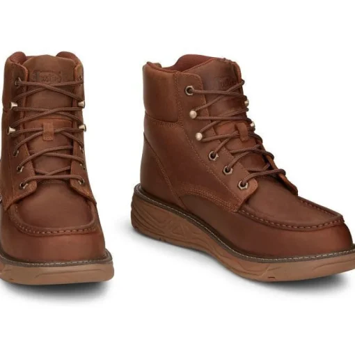 Justin Men's Rush 6" WP Wedge Work Boot -Brown- SE470