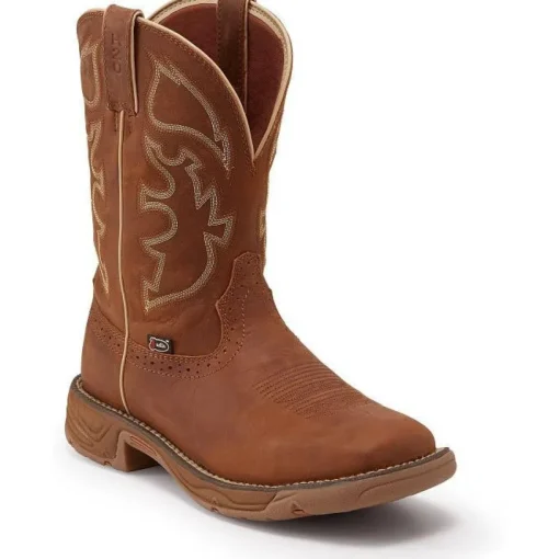 Justin Men's Rush 11" WP Western Work Boot -Tan- WK4330