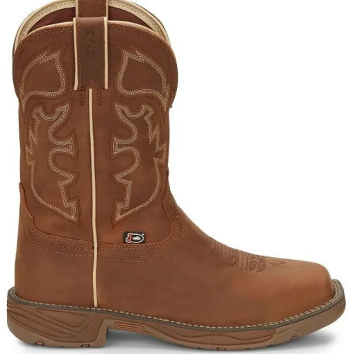 Justin Men's Rush 11" WP Western Work Boot -Tan- WK4330