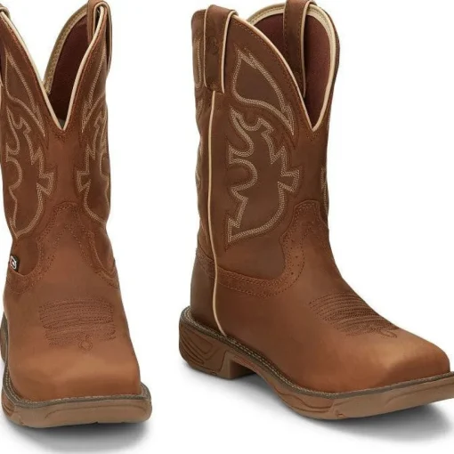 Justin Men's Rush 11" WP Western Work Boot -Tan- WK4330