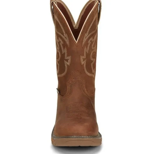 Justin Men's Rush 11" WP Western Work Boot -Tan- WK4330