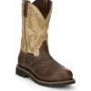 Justin Men's Superintendent 11" Steel Toe Western Work Boot -Brown- SE4661