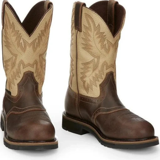 Justin Men's Superintendent 11" Steel Toe Western Work Boot -Brown- SE4661