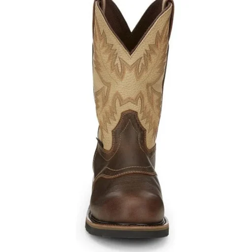 Justin Men's Superintendent 11" Steel Toe Western Work Boot -Brown- SE4661
