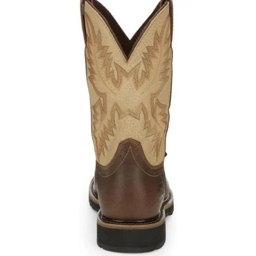 Justin Men's Superintendent 11" Steel Toe Western Work Boot -Brown- SE4661