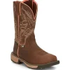 Justin Women's Rush 11" Comp Toe WP Western Work Boot -Brown- SE4357