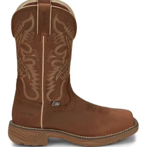Justin Women's Rush 11" Nano CT WP Western Work Boot -Tan- SE4352