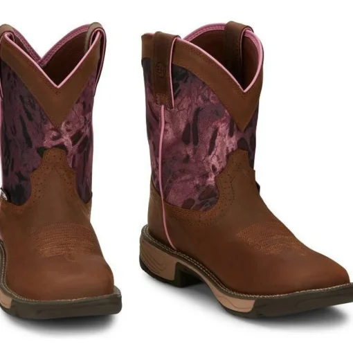 Justin Women's Rush 8" Waterproof Western Work Boot -Brown- SE4358