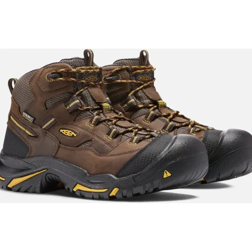Keen Utility Men's Braddock Mid Soft Toe WP Work Boot - Brown- 1020162