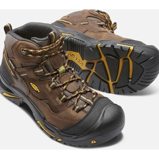 Keen Utility Men's Braddock Mid Soft Toe WP Work Boot - Brown- 1020162