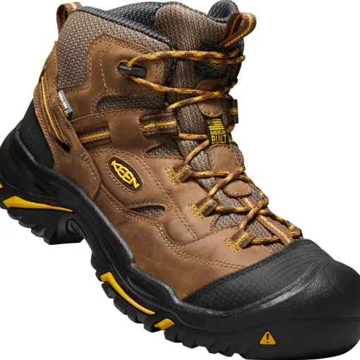 Keen Utility Men's Braddock Mid Soft Toe WP Work Boot - Brown- 1020162
