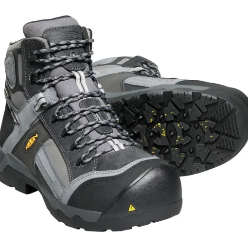 Keen Utility Men's Davenport 6" Mid Comp Toe Ins WP Work Boot Gray - 1017804