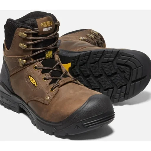 KEEN Utility Men's Independence 6" WP Carbon FT Work Boot - Brown- 1026487