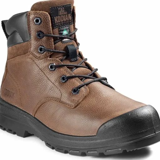 Kodiak Men's Greb 6" Steel Toe Slip Resist Safety Work Boot -Brown- 4TH4BN