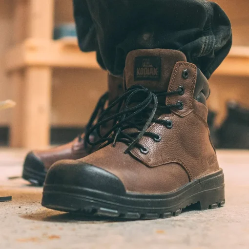 Kodiak Men's Greb 6" Steel Toe Slip Resist Safety Work Boot -Brown- 4TH4BN