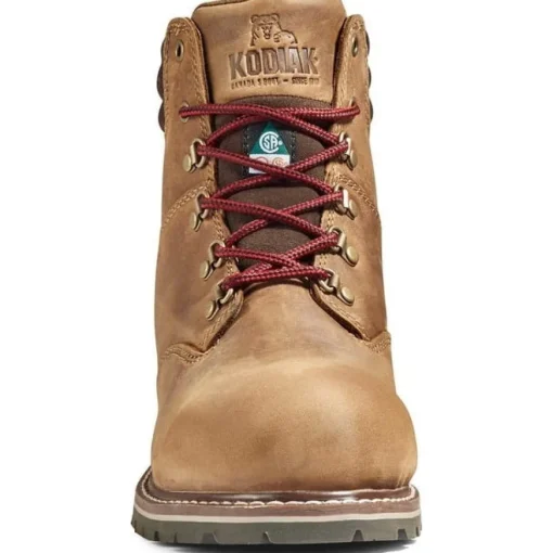 Kodiak Women's Bralorne 6" CT Waterproof Safety Work Boot -Brown- K4TEBN