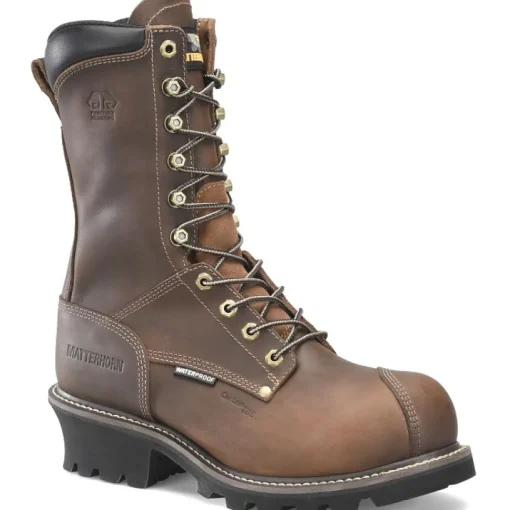 Matterhorn Men's ARC 10" WP Comp Toe Logger Work Boot -Brown- MT2510