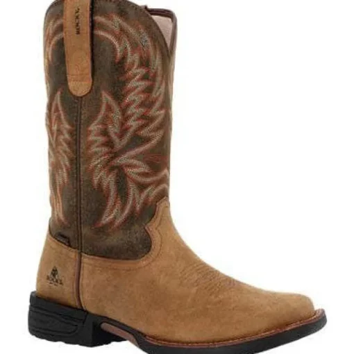 Rocky Men's Bronco 12" Soft Toe WP Western Classic Boot- Tobacco- RKW0451